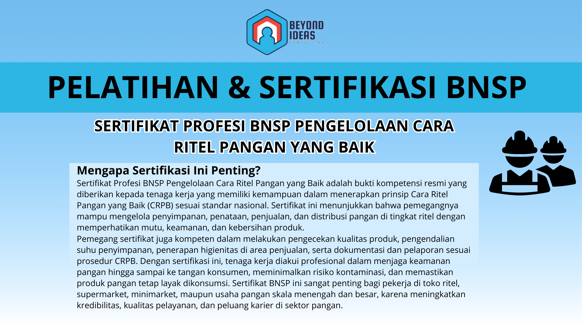 Sertifikat Profesi BNSP Pengelolaan Cara Ritel Pangan yang Baik