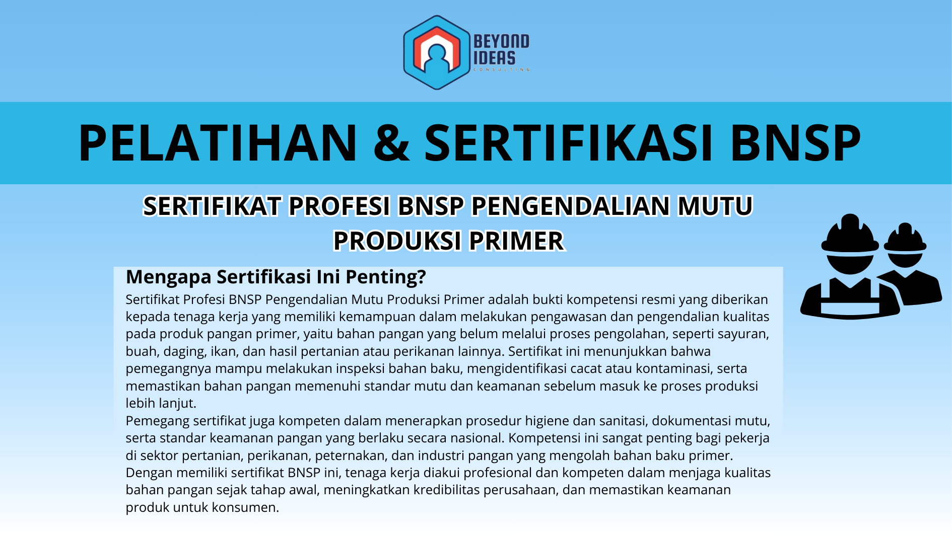 Sertifikat Profesi BNSP Pengerjaan Pemeriksaan Kualitas Produk (Quality Control)